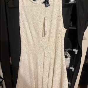 Aqua Cream Lace Mini Dress